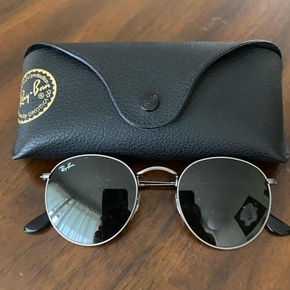 Ray-Ban Silver Frame Sunglasses with Black Case